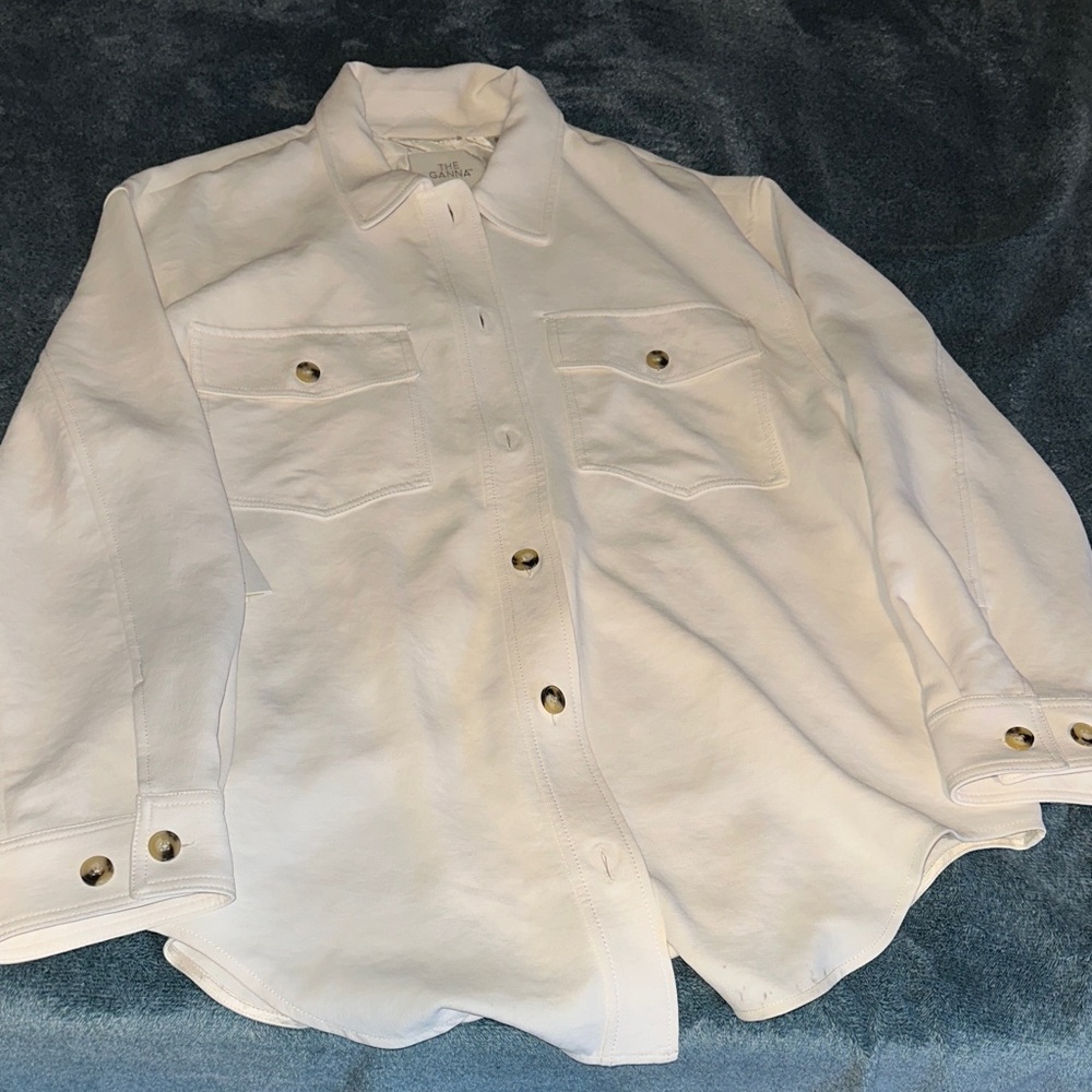 White Button-Up pull over
